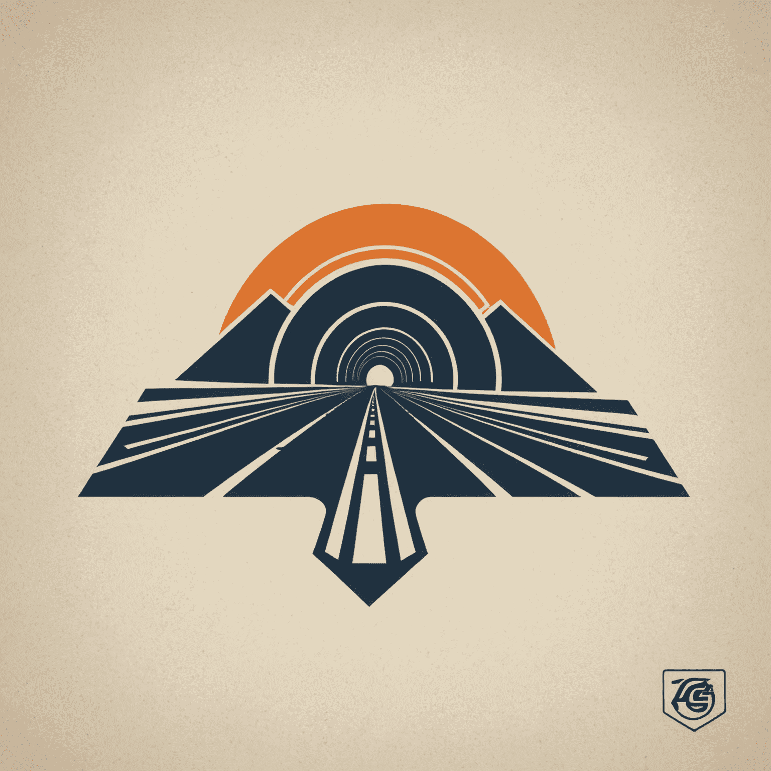 atrsniag Logo - Ein stilisiertes Autobahn-Symbol mit fließenden Linien, die Geschwindigkeit und Bewegung vermitteln