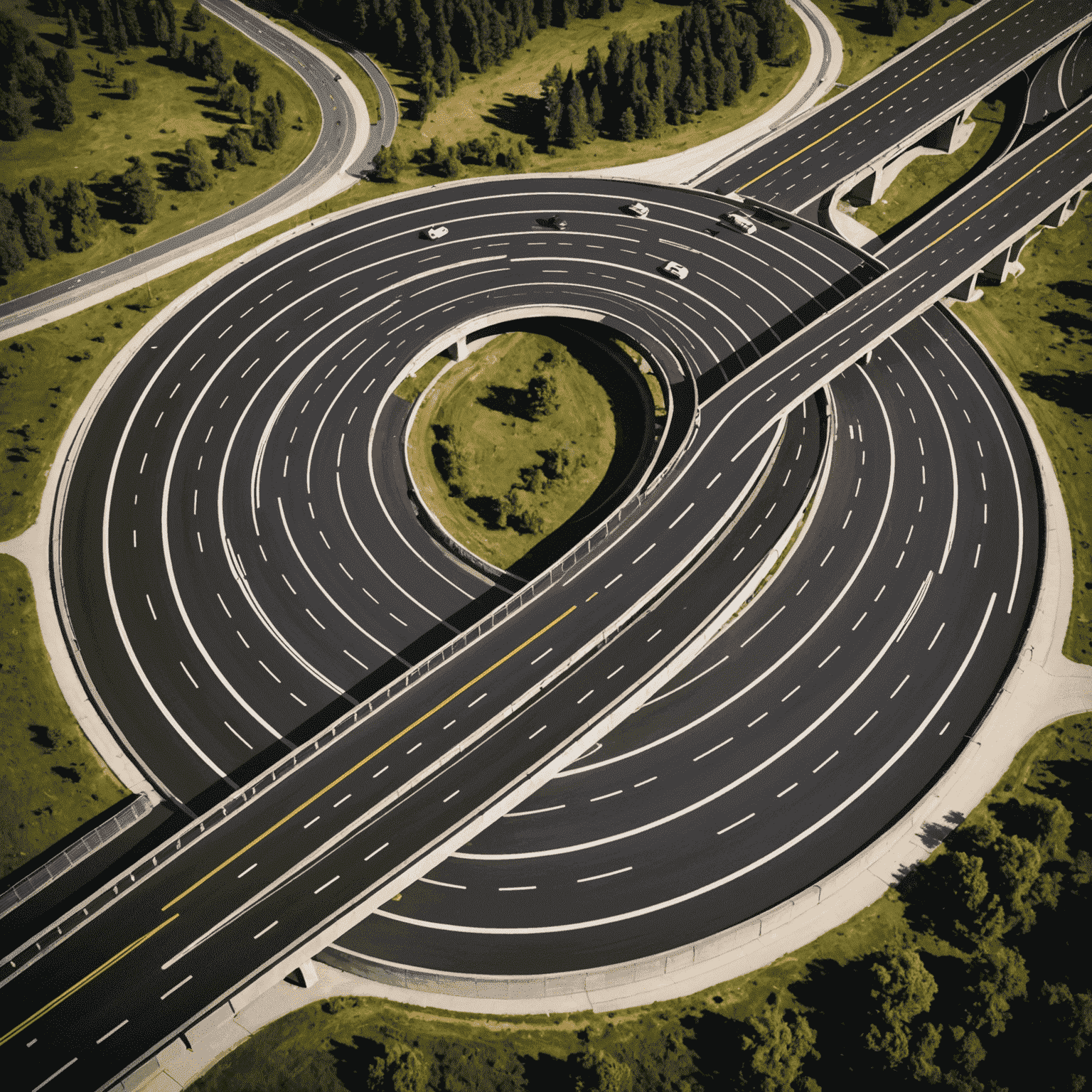 atrsniag Logo - Ein stilisiertes Autobahn-Symbol mit fließenden Linien, die Geschwindigkeit und Bewegung vermitteln