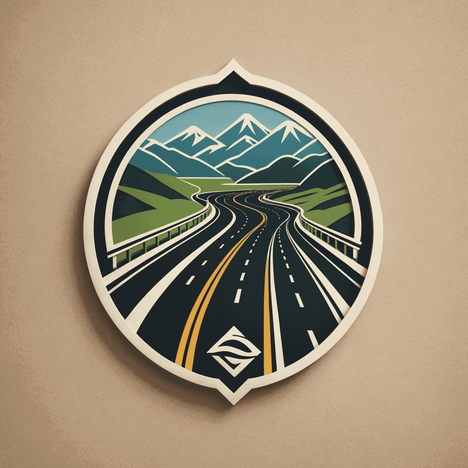 atrsniag Logo - Ein stilisiertes Autobahn-Symbol mit fließenden Linien, die Geschwindigkeit und Bewegung vermitteln