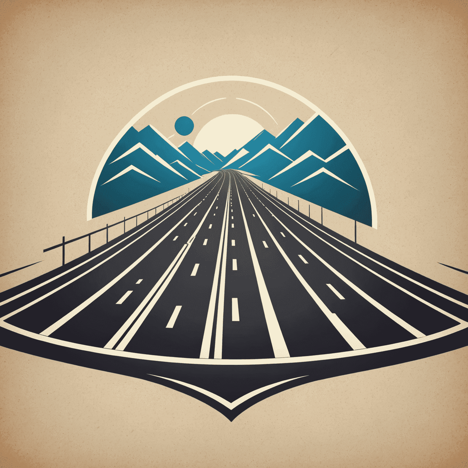 atrsniag Logo - Ein stilisiertes Autobahn-Symbol mit fließenden Linien, die Geschwindigkeit und Bewegung vermitteln